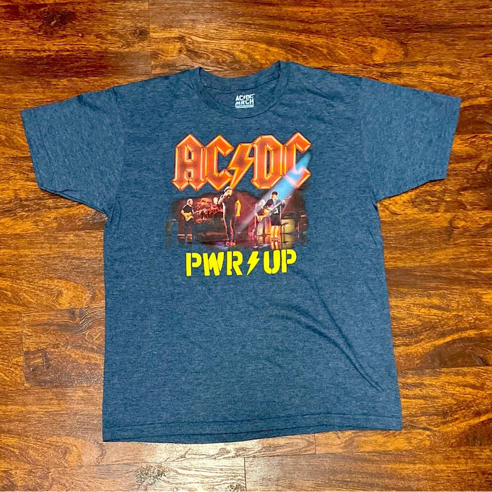 AC/DC Rock Band Power Up Adult Short Sleeve T-Shirt Graphic Tee